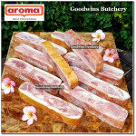 Aroma Bali frozen pork BACON STREAKY steak cuts 5cm 2" (price/pc 550g)